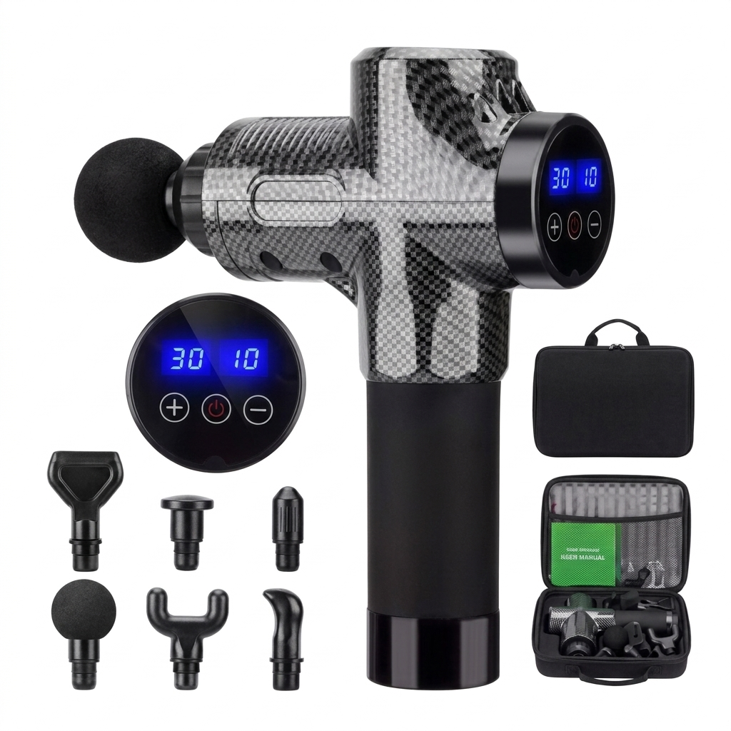 RECOVR™ Pro — Pistola de Masaje Percusiva Inalámbrica