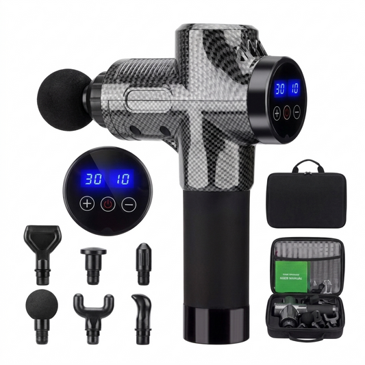 RECOVR™ Pro — Pistola de Masaje Percusiva Inalámbrica