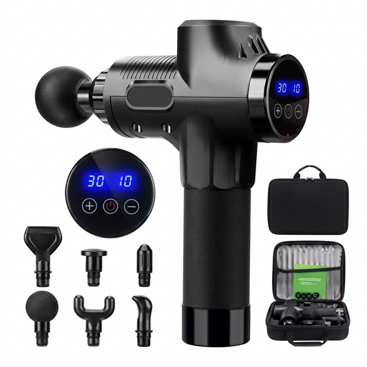 RECOVR™ Pro — Pistola de Masaje Percusiva Inalámbrica
