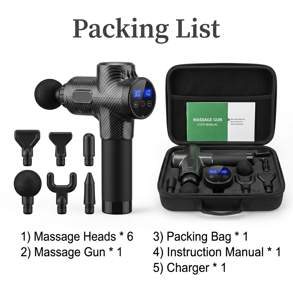 RECOVR™ Pro — Pistola de Masaje Percusiva Inalámbrica